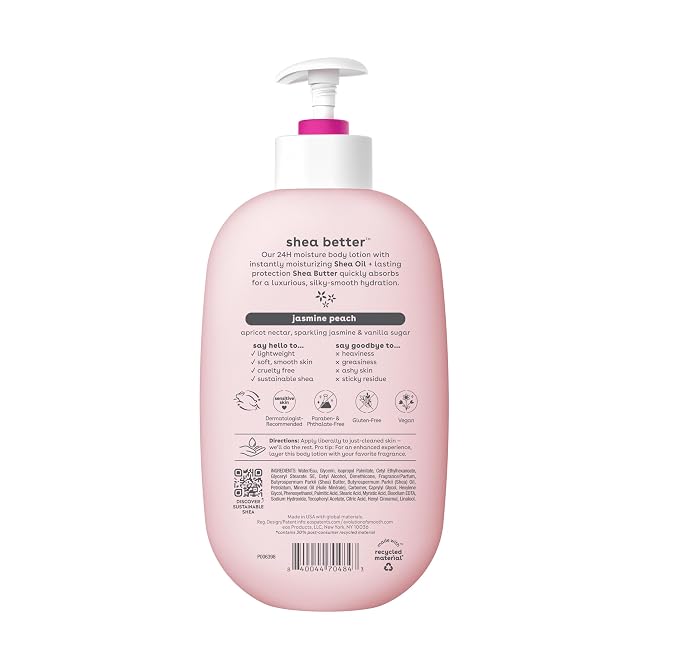 eos Shea Better Body Lotion Jasmine Peach, 24-Hour Moisture Skin Care, - Image 7