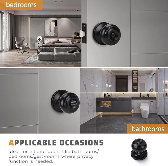 KNOBWELL Black Interior Door Knob - Image 3