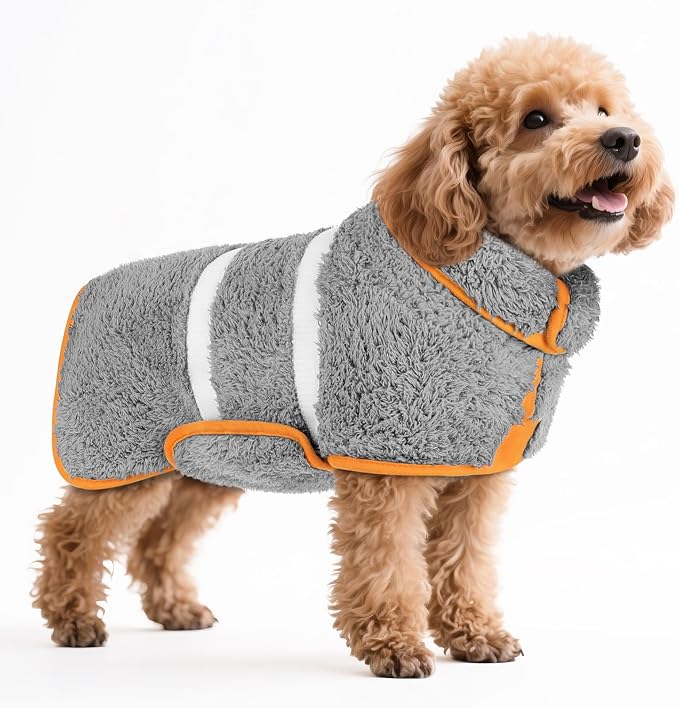 Bienbee Dog Bathrobe, Quick Drying Super Absorbent Dog Robes by Bienbee