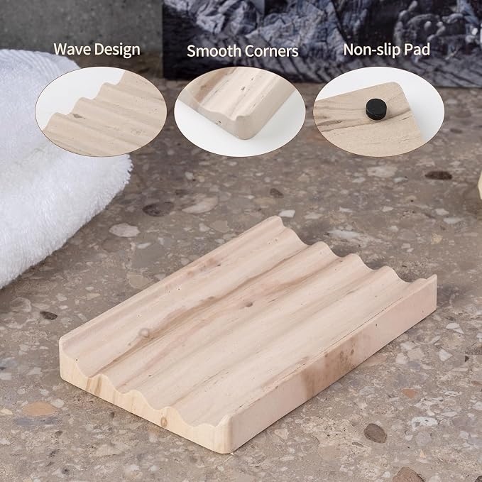 Soap Holder, Marble Soap Dish for Shower, Bar Soaps Holder - Image 2