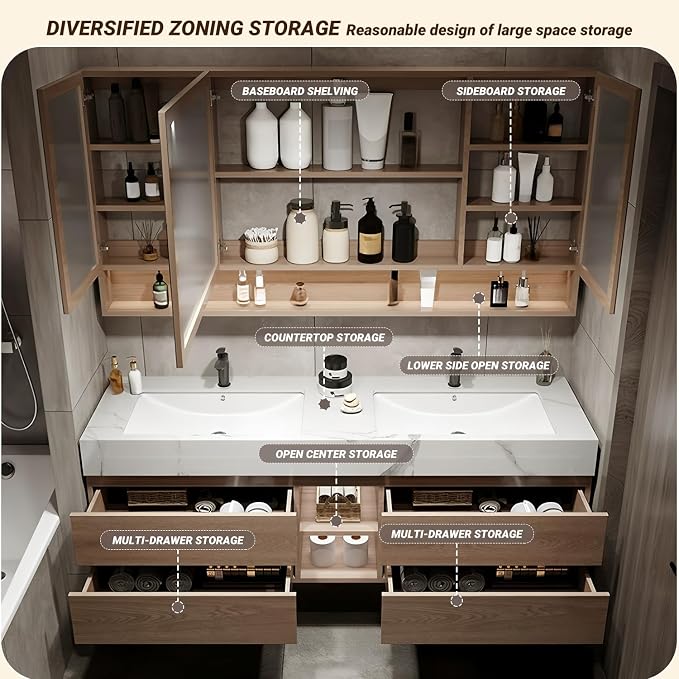 44Inch Bathroom Vanity, Floating Bathroom Sink Vanity, Modern Bathroom Vanities - Image 5