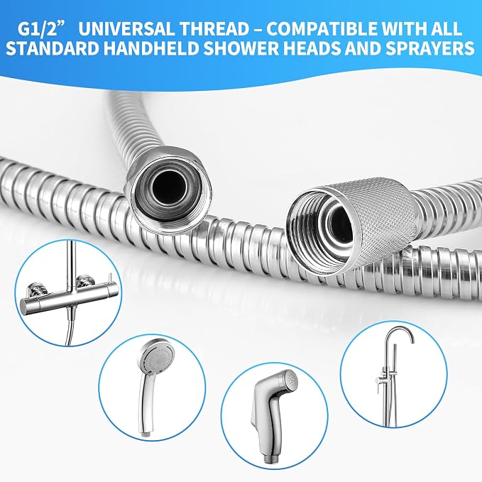 90 Inch Extra Long Stainless Steel Shower Hose - Image 5