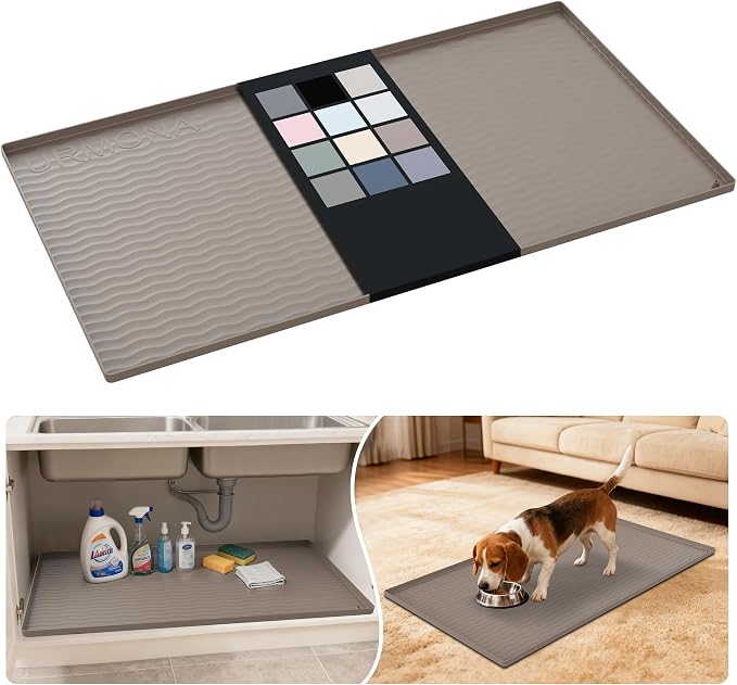 URMONA Waterproof Silicone Under Sink Mat 40'' x 22'' Shelf Liner by URMONA