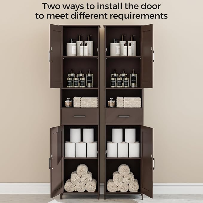 Homhedy 67" H Tall Bathroom Storage Cabinet - Image 5