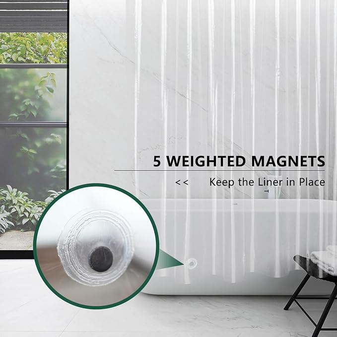AooHome Thin Clear Small Shower Curtain Liner, 48x72 Premium Light Weight EVA - Image 4
