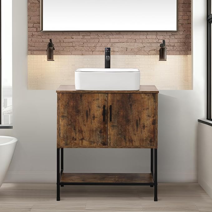 UEV Rustic Brown 30" Bathroom Vanity by YourHomeExcellentVendor