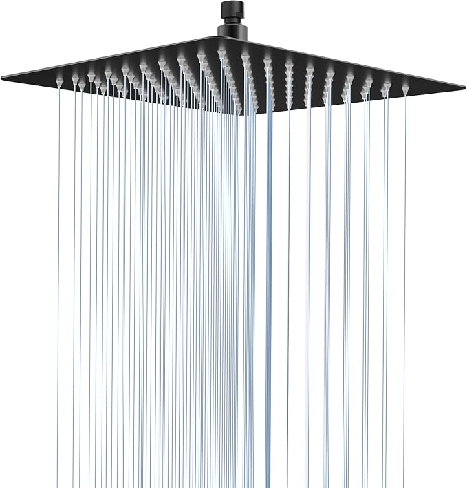 Rain Shower Head, 10 Inches Large Rainfall Shower Head, 304 Stainless Steel Made by Borlon