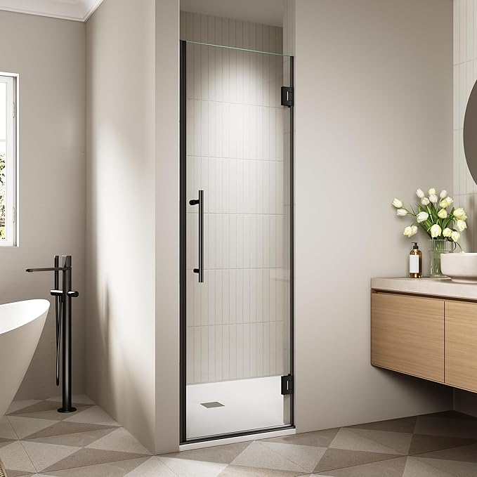 Frameless Hinged Shower Door, Single Swing Shower Panel by Unknown