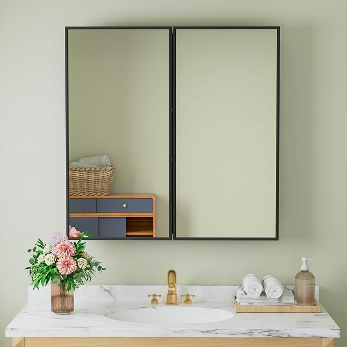 Buruis 30" x 30" Framed Medicine Cabinet - Image 8
