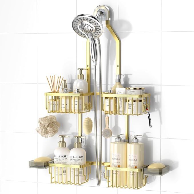REINHARDT Aluminum Shower Caddy Hanging Adjustable Shower Caddy, Rustproof by REINHARDT