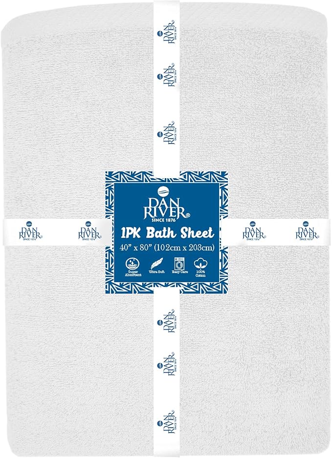 DAN RIVER Pack of 1 Bath Sheet 40x80 Inches, Super Soft Quick Dry Cotton Towels - Image 7