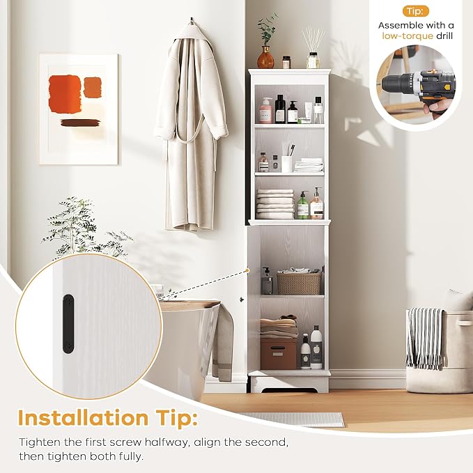Narrow Bathroom Storage Cabinet - Image 9