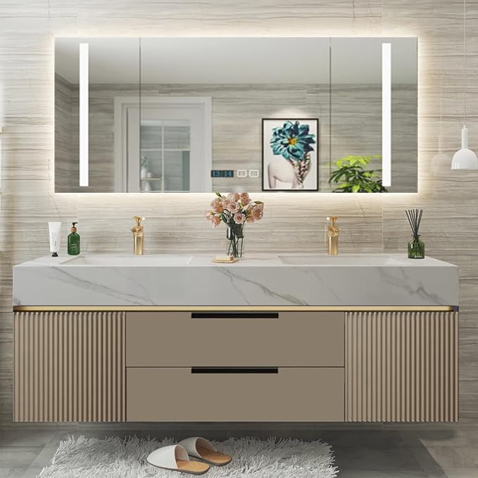Floating Bathroom Vanity - 52IN Bathroom Vanity by Genpai