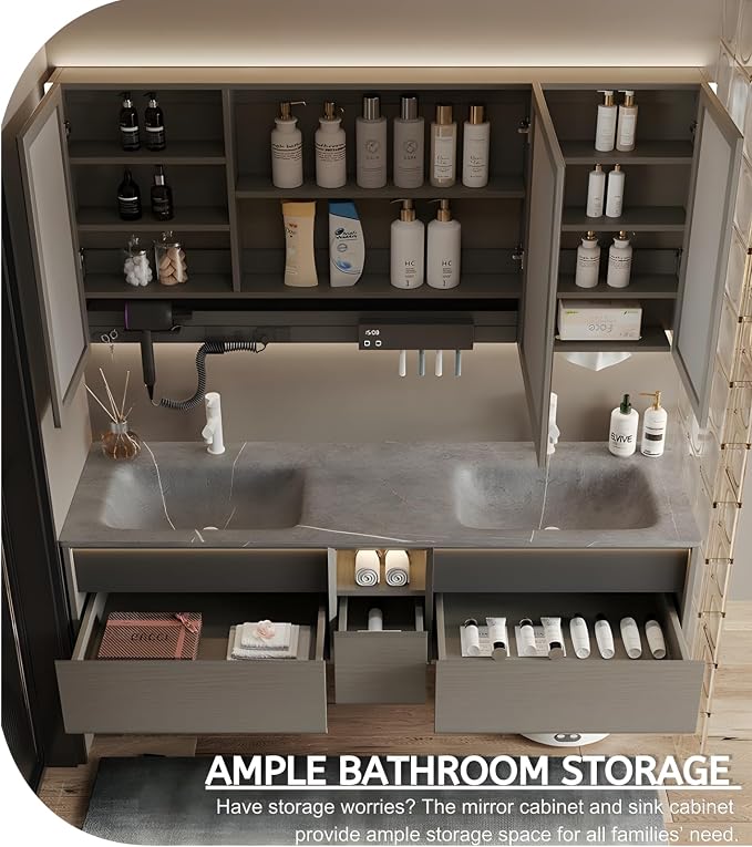 Double Sink Bathroom Vanity, Floating Vanity - Image 3