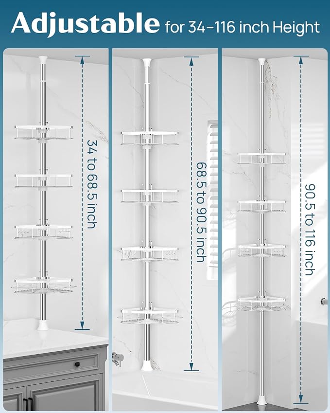 SEIRIONE Rustproof Shower Corner Caddy Organizer - Image 2
