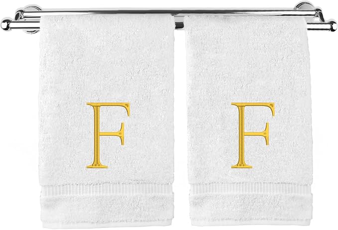 Monogrammed Hand Towel, Personalized Initial Gift, Extra Absorbent 100% Turkish by BareCotton
