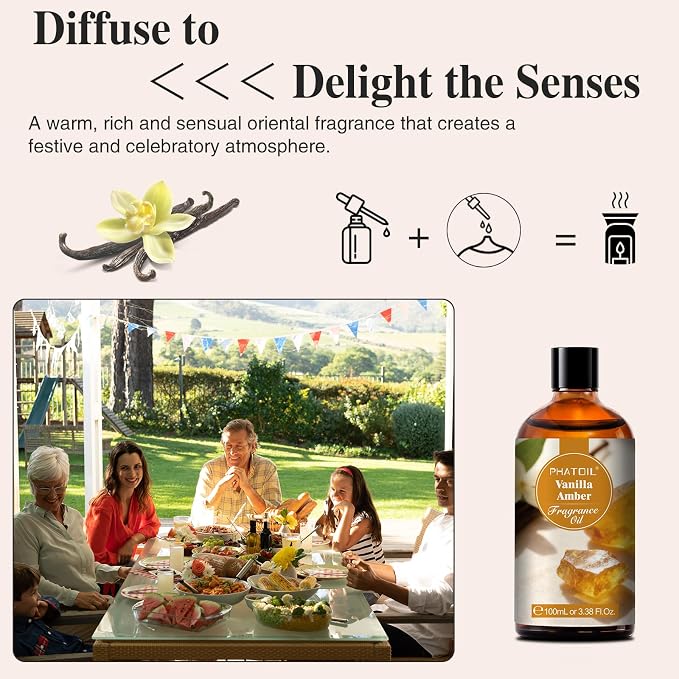 PHATOIL 3.38FL.OZ Vanilla Amber Fragrance Oils - Image 5