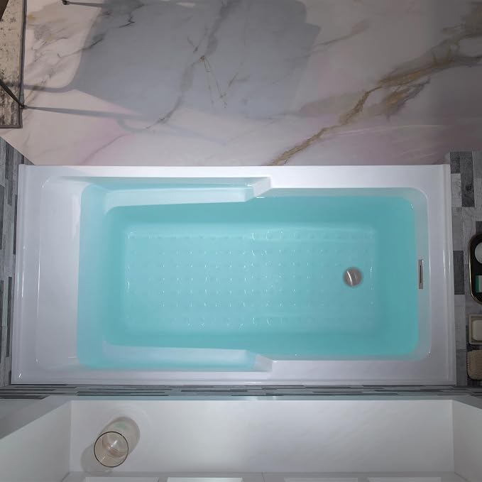 WOODBRIDGE 54" Acrylic Rectangular Alcove Soaking Bathtub in White - Image 4