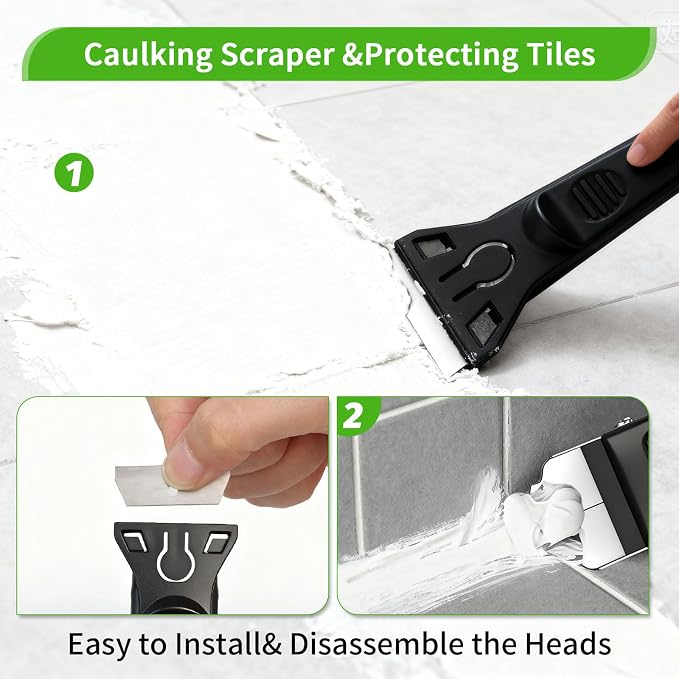 Caulking Tool 6 in 1 Sealant Finishing Tool & Grout Remover Scraper - Image 3