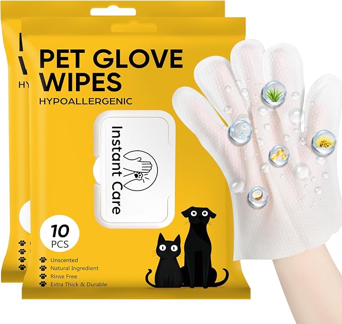 Pet Glove Wipes for Dogs Cats by DueFelice