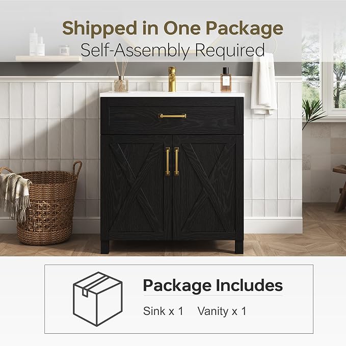 30 Inch Farmhouse Bathroom Vanity - Image 8
