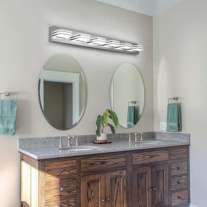 Modern Bathroom Light Fixtures 6 Light LED Vanity Lighting Bar 41 Inch Wall - Image 6