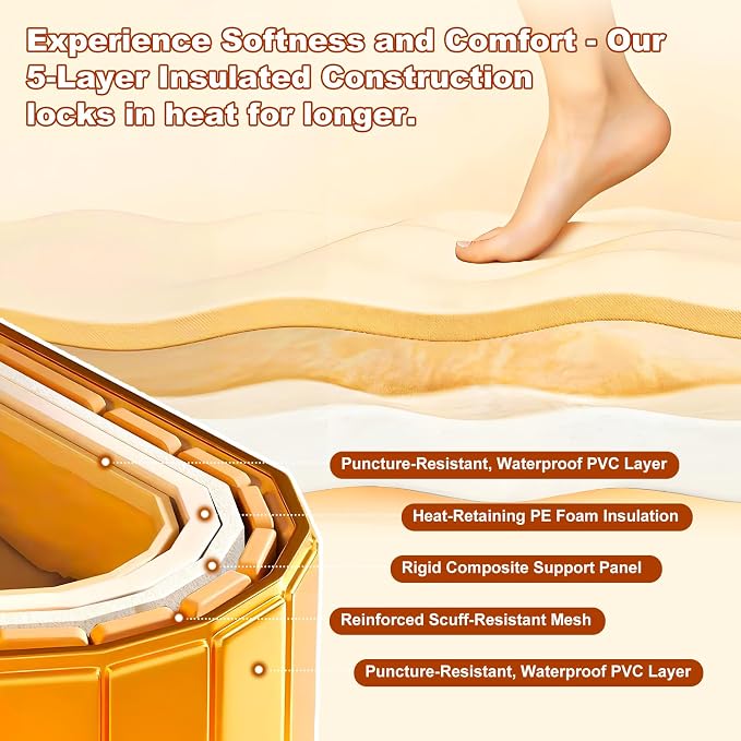 Portable Bathtub for Adult 59" Large Collapsible Cold Plunge Bathtub Foldable - Image 7