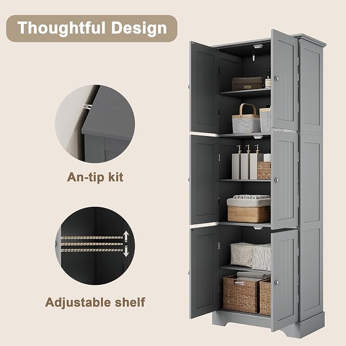 ChooChoo Tall Bathroom Storage Cabinet - Image 6