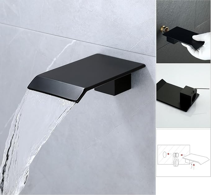 JOYWELL Bathtub Shower System Matte Black - Image 7