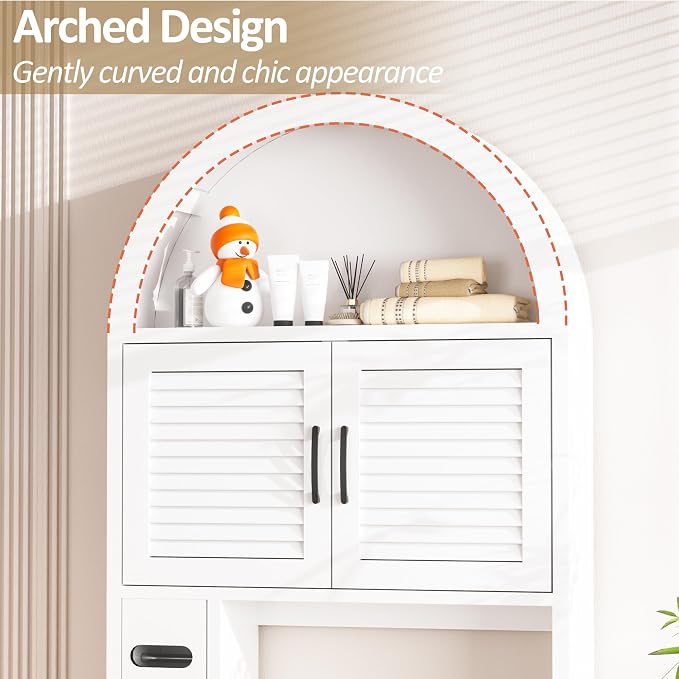 Spurgehom Over The Toilet Storage Cabinet, Bathroom Shelf Organizer Freestanding - Image 7