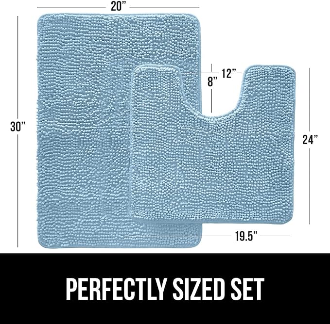 GORILLA GRIP Bathroom Rug Sets, Soft Chenille 2 Piece Area Rugs Set, Toilet - Image 2