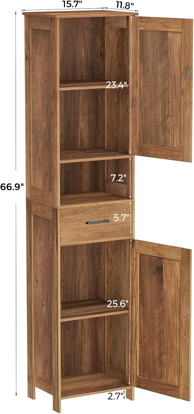 Homhedy 67" H Tall Bathroom Storage Cabinet - Image 3