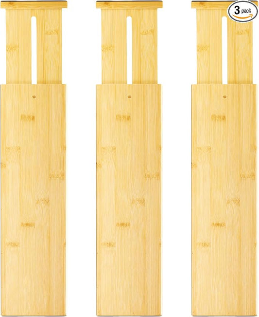 VaeFae 3 Pack Bamboo Drawer Dividers, Expandable Separators by VaeFaeDirect