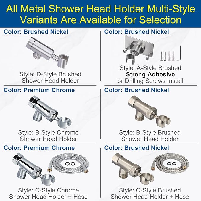 Shower Head Holder All Metal, Brass Adjustable Shower arm Bracket - Image 6