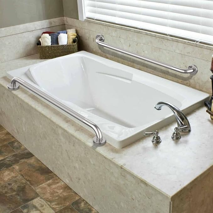 36 Inch Anti Slip Shower Grab Bar, Munzong Satin Brushed Nickel Bathroom Grab - Image 5