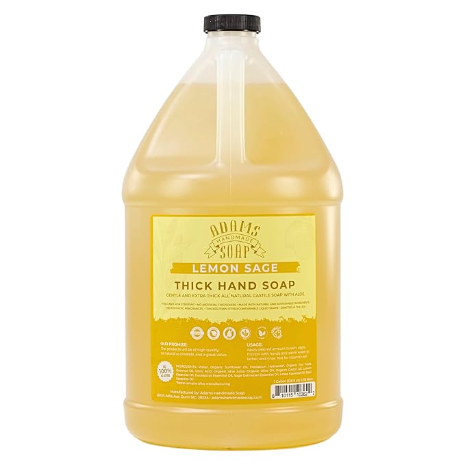 Adams Handmade Soap Thick Organic Castile Liquid Hand Soap 1 Gallon Refill by AdamsHandmadeSoap