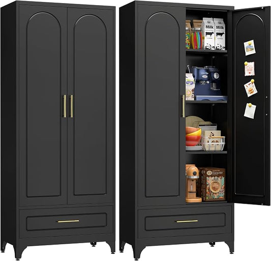 Pantry Kitchen Cabinet with Drawer, Metal Storage Cabinets with Doors and by For30YearsWehavespecializedinsteelfurniture