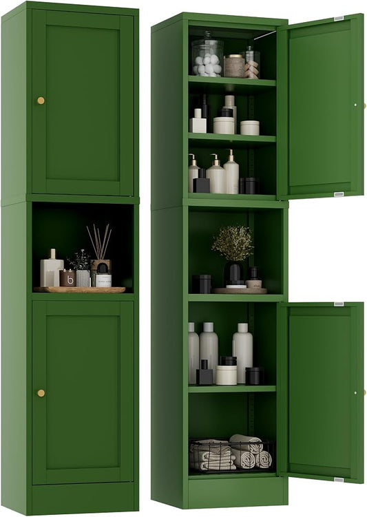 2-Door Metal Storage Cabinet, Tall Slim Pantry Organizer by MetalStorageCabient