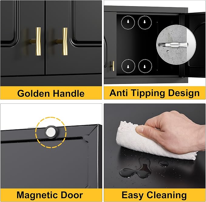 Wall Upper Storage Cabinet, Metal Bathroom Wall Mounted Cabinet, 15 Inch - Image 5