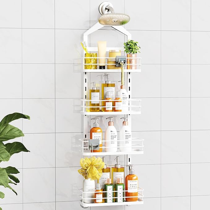 ODesign 4 Tier Height-Adjustable Shower Caddy Hanging Anti-Swing-Over The by ODesign