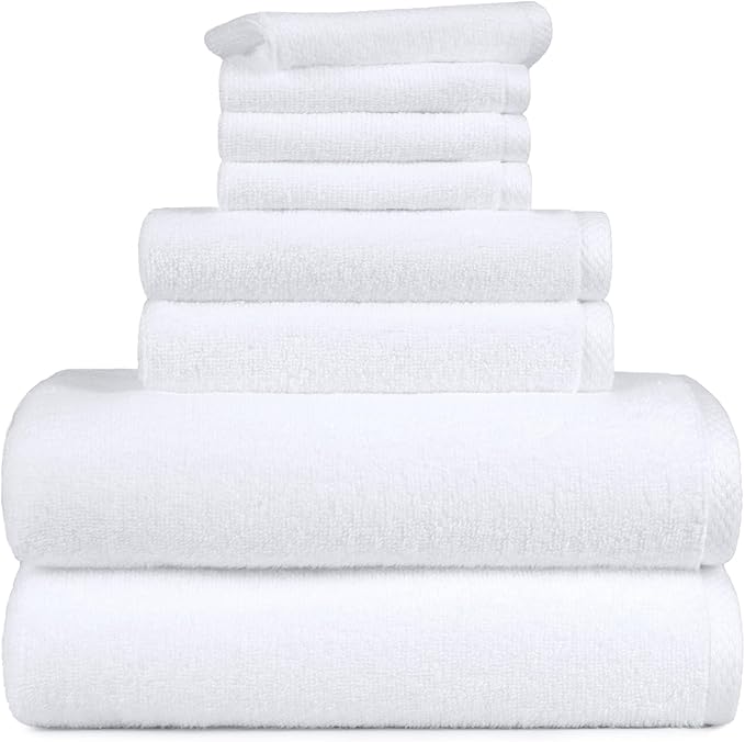 Amazon Basics 100% Cotton Soft Quick-Dry Bath Towel Set - Image 6