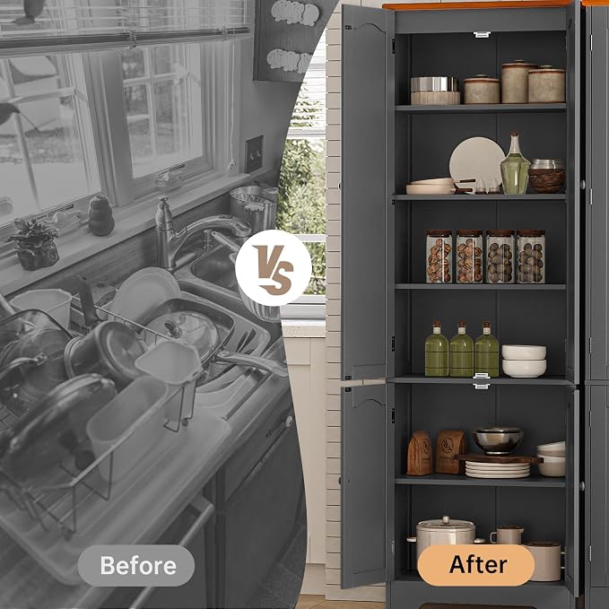 4 Door Pantry - 72.2'' Kitchen Cabinet - Image 6