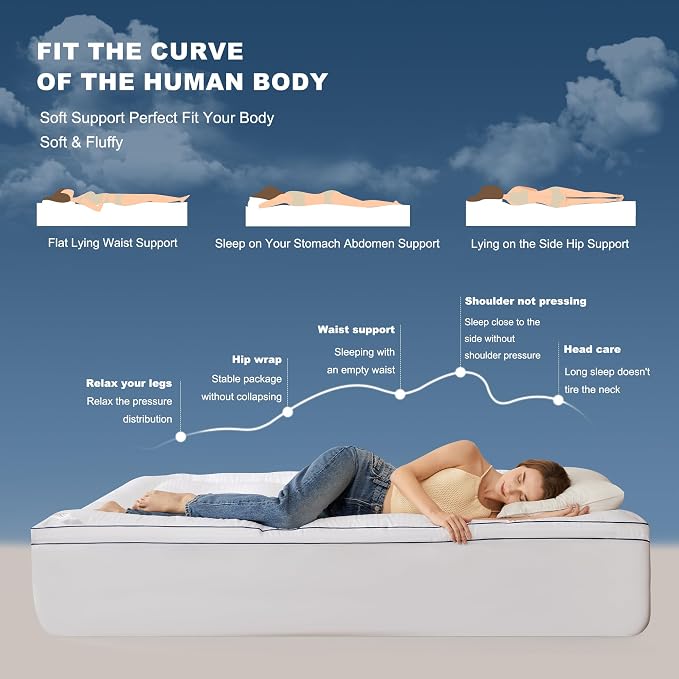 BEDLORE Queen Mattress Topper, Thick Pillow Top Pad - Image 3