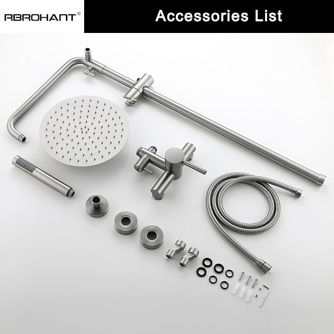RBROHANT Outdoor Shower, Wall Mount Outdoor Shower Kit, Outside Shower Faucet - Image 7