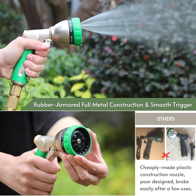 HOSUN Garden Hose Nozzle Sprayer Heavy Duty, 100% Metal Water Hose Nozzle - Image 5