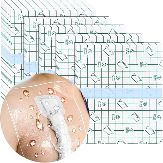 50 Pcs Waterproof Shower Protector Bandage 4x4 inch by Hola+Health