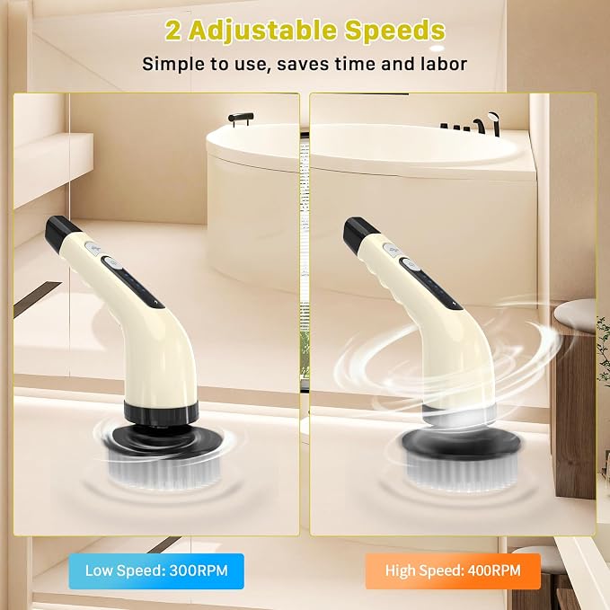 Electric Spin Scrubber, Cordless Cleaning Brush, Shower Scrubber - Image 3