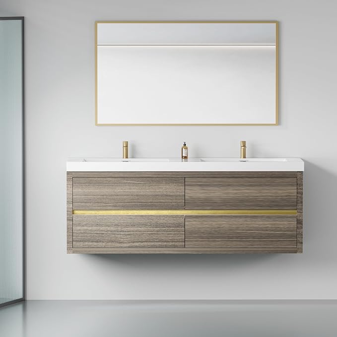 60" Wall-Mounted Bathroom Vanity by DOPERFE