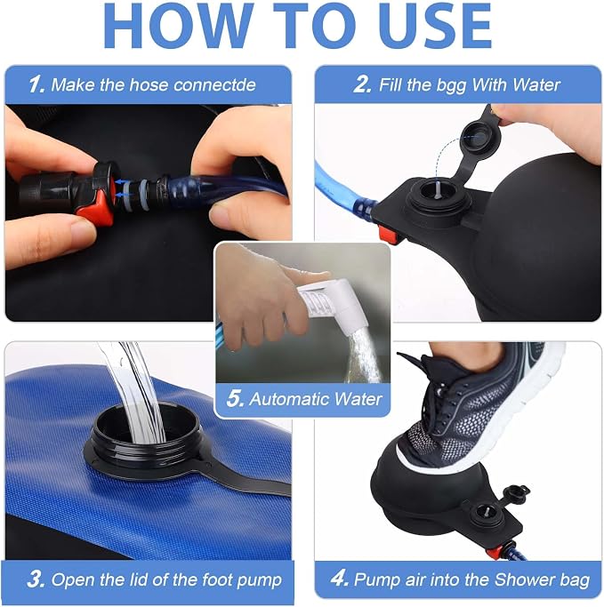 Camping Shower Bag, 5 Gal/20L TPU Material Portable Shower Bag - Image 7