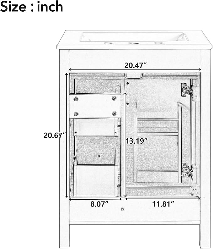 Harper & Bright Designs 24" Bathroom Vanity - Image 4